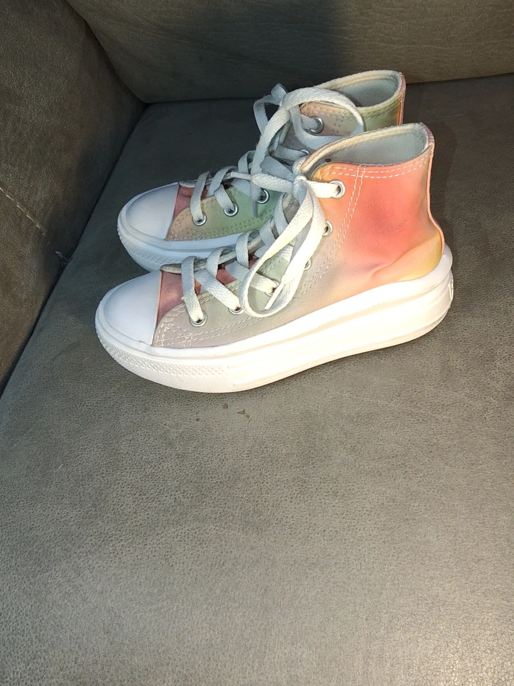 Converse Kids High-Top Sneakers in Pastel Pink, Green, Peach